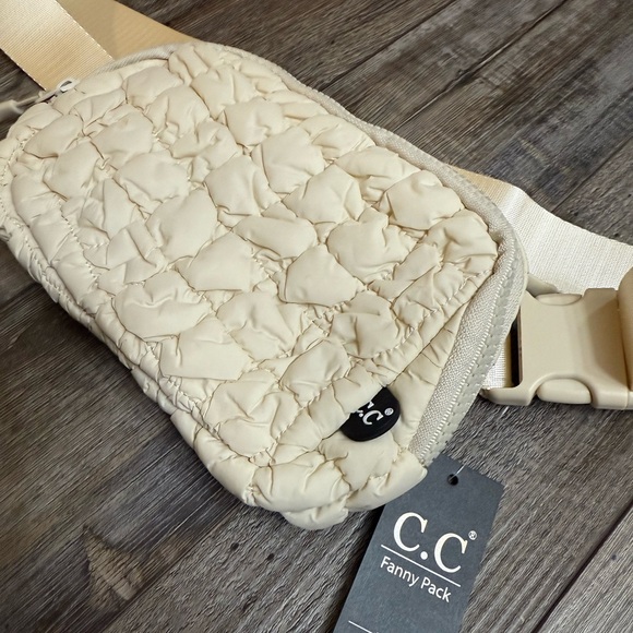 C.C Handbags - C.C Quilted Fanny Pack - Cream -NWT